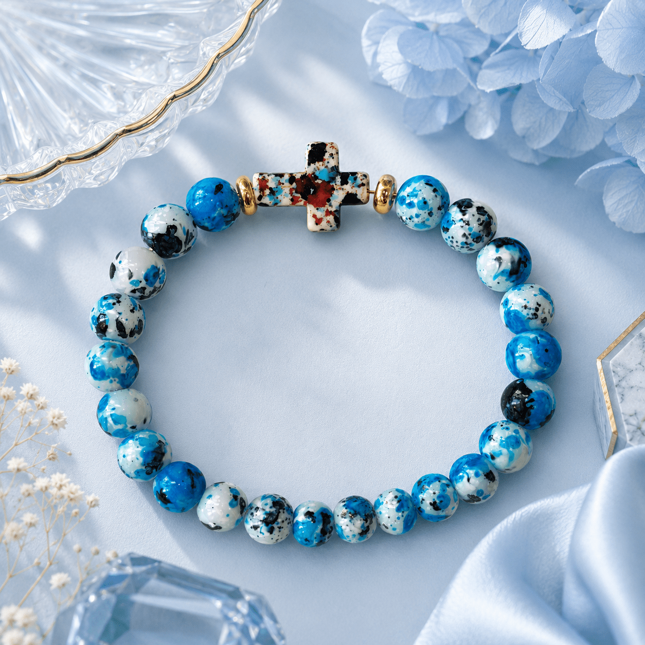 Women's Wealth Natural Stone Bead Bracelet, Bohemian Style